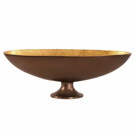 HOWARD ELLIOTT Oblong Bronze Footed Bowl With Gold Luster - Medium 35019